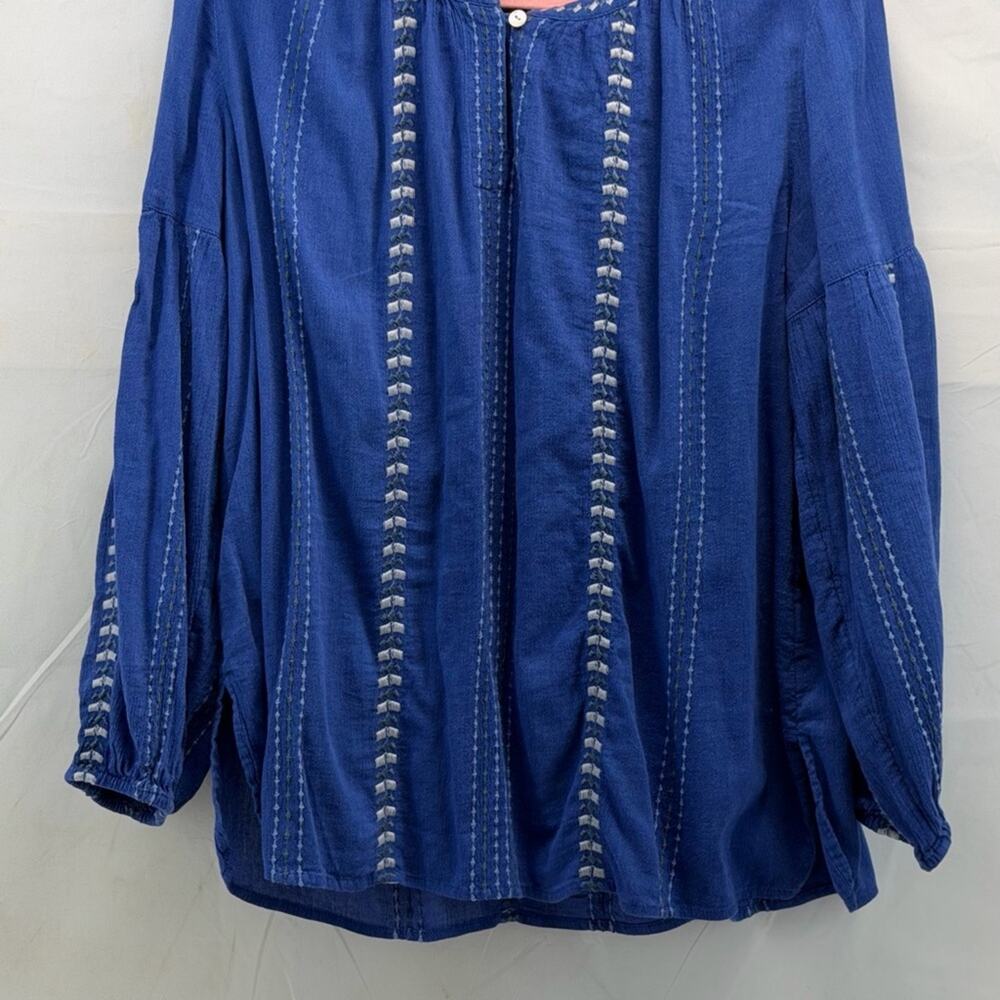 J.Jill women’s small petite Blue Bohemian Blouse